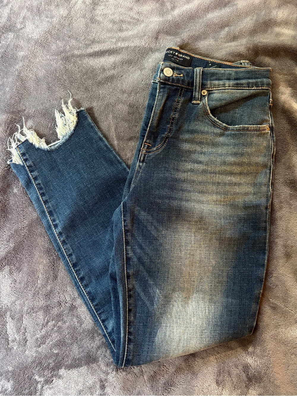 Lucky Brand Blue Ankle Mid-Rise Skinny Ava Jeans